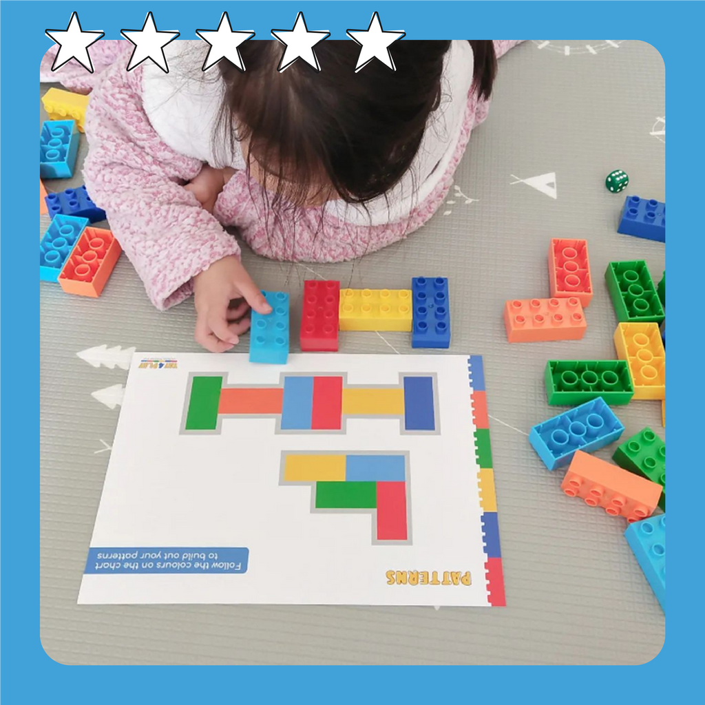 Kid playing with our patterning mat